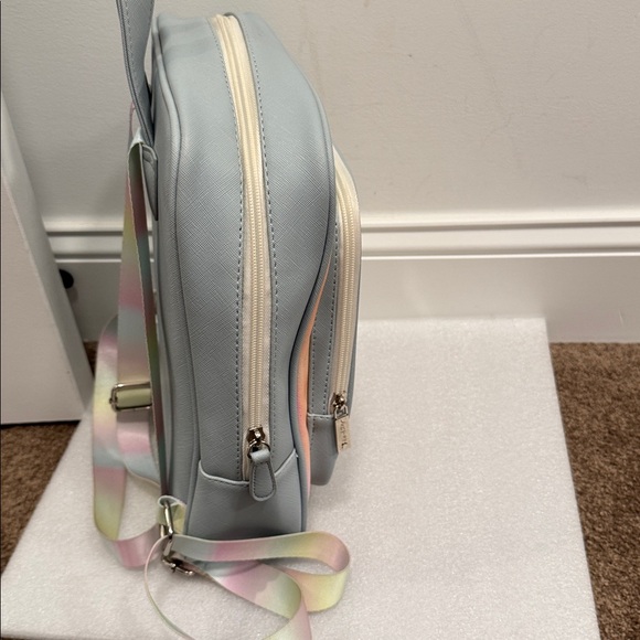 Betsey Johnson Rainbow Striped Quilted Backpack - Picture 4 of 8